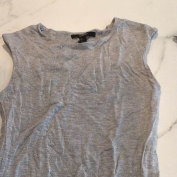 Forever 21 gray scoop neck midi sleeveless fitted dress.Small. - Picture 2 of 3